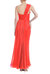 One-Shoulder Pleated Chiffon Evening Gown