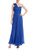 One-Shoulder Pleated Chiffon Evening Gown - Bright Blue