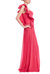 One-Shoulder Pleated Leaf Evening Gown