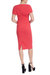 Pleated Faux Shoulder Wrap Day Dress