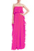 Pleated Strapless Dress With Side Ruffles - Orchid