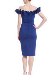 Ruffled Off-Shoulder Sheath Dress