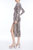 Sequin Mono-Stripe Wrap Dress