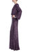 Sequined Boat Neck Column Gown With Balloon Sleeves
