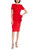 Short Sleeve Sheath With Buttoned Ruche Hip Dress - Red