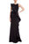 Sleeveless Column Gown With Mikado Ruffle Wrap-Around - Black