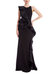 Sleeveless Column Gown With Mikado Ruffle Wrap-Around - Black