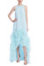 Sleeveless High-Low Dress With Tulle Ruffle Hem - Ice Blue