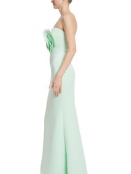 Strapless 3D Flower Mermaid Gown