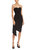 Strapless Cocktail Dress with Side Drape - Black