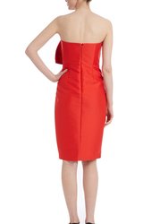 Strapless Front Bow Cocktail Dress