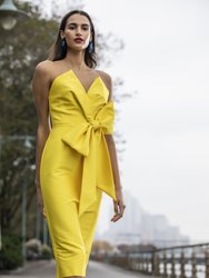Strapless Front Bow Mini Cocktail Dress
