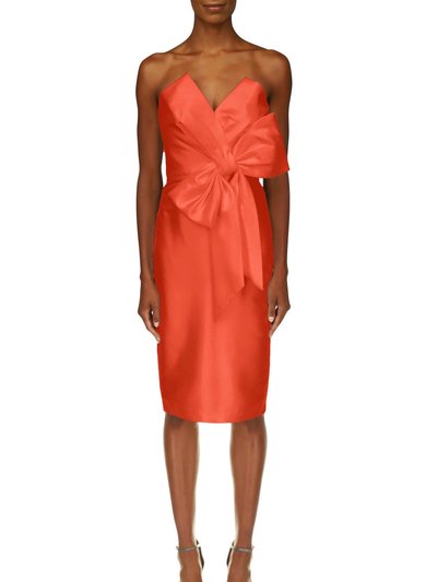 Badgley Mischka Strapless Front Bow Mini Cocktail Dress product