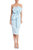 Strapless Front Bow Sheath Cocktail Dress - Azure - Azure