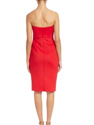 Strapless Front Bow Sheath Cocktail Dress