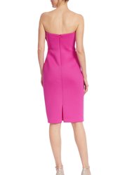 Strapless Front Bow Sheath Cocktail Dress