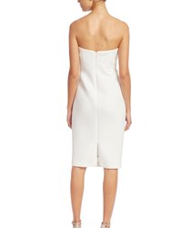 Strapless Front Bow Sheath Cocktail Dress