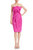 Strapless Front Bow Sheath Cocktail Dress - Fuchsia