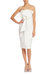 Strapless Front Bow Sheath Cocktail Dress - Light Ivory