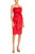 Strapless Front Bow Sheath Cocktail Dress - Red