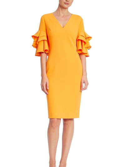 Badgley Mischka Tangerine Tiered Sleeve Dress product
