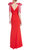 Two-Tone Rosette Shoulder Column Gown