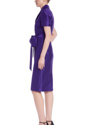 Wing-Collar Mikado Shirt Dress