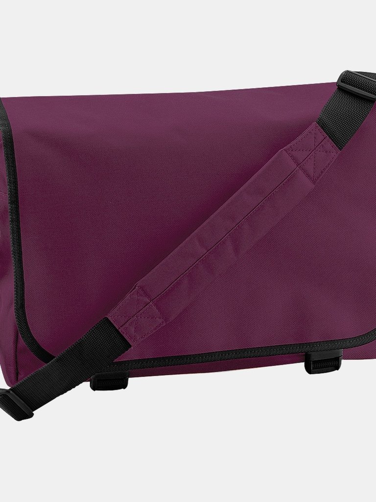 Bagbase Adjustable Messenger Bag (11 Liters) (Burgundy) (One Size) - Burgundy