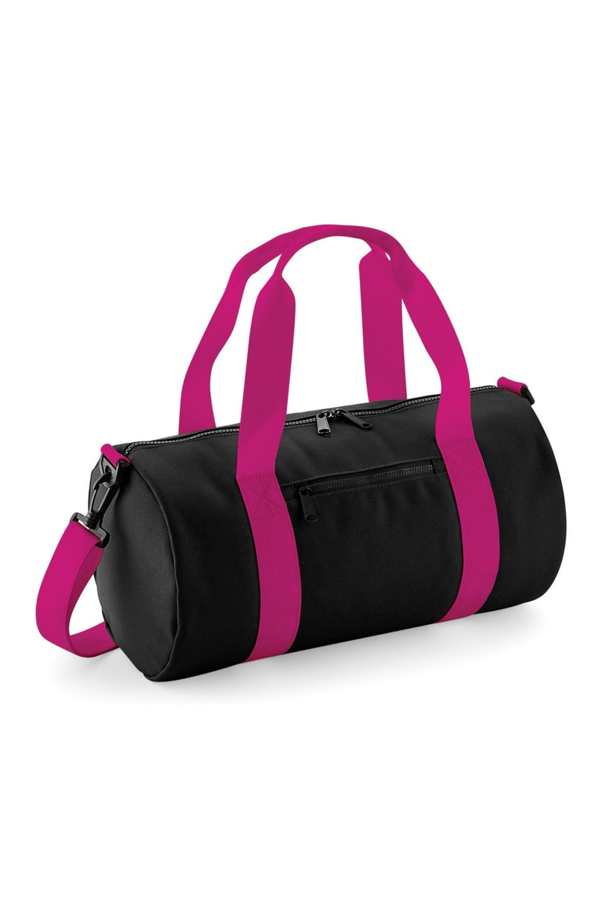 BagBase Mini Barrel Shoulder Bag (One Size) (Black/Black)
