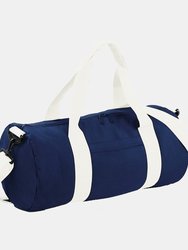 Bagbase Plain Varsity Barrel/Duffel Bag (5 Gallons) (Pack of 2) (French Navy/Off White) (One Size)