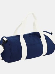 Bagbase Plain Varsity Barrel/Duffel Bag (5 Gallons) (Pack of 2) (French Navy/Off White) (One Size) - French Navy/Off White