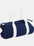 Bagbase Plain Varsity Barrel/Duffel Bag (5 Gallons) (Pack of 2) (French Navy/Off White) (One Size) - French Navy/Off White