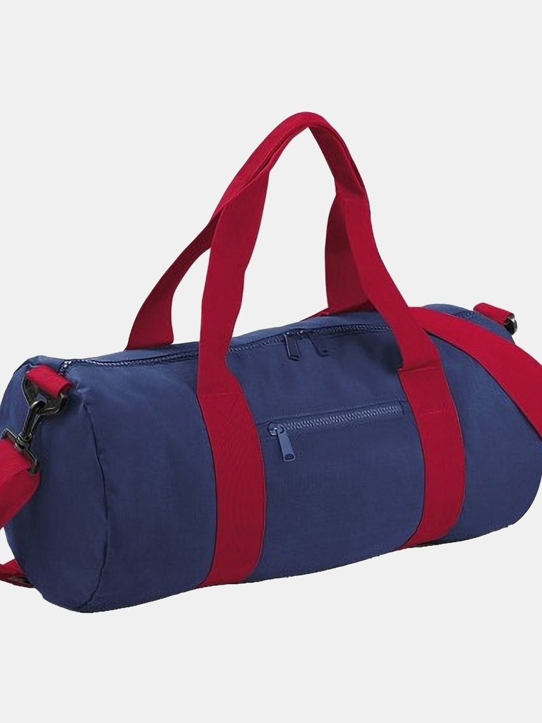 Plain Varsity Barrel/Duffel Bag (20 Liters) - French Navy/Classic Red - French Navy/Classic Red