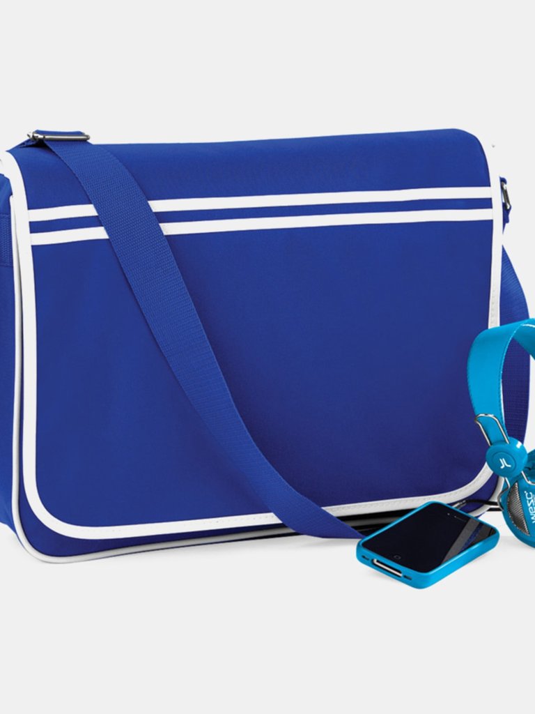 Retro Adjustable Messenger Bag 12 Liters - Bright Royal/White