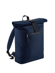 Roll Top Recycled Knapsack - Navy Blue