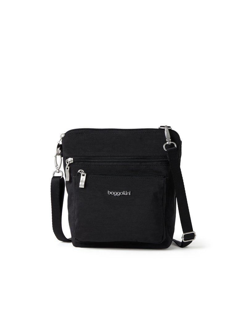 Women's Modern Pocket Crossbody Bag - Black
