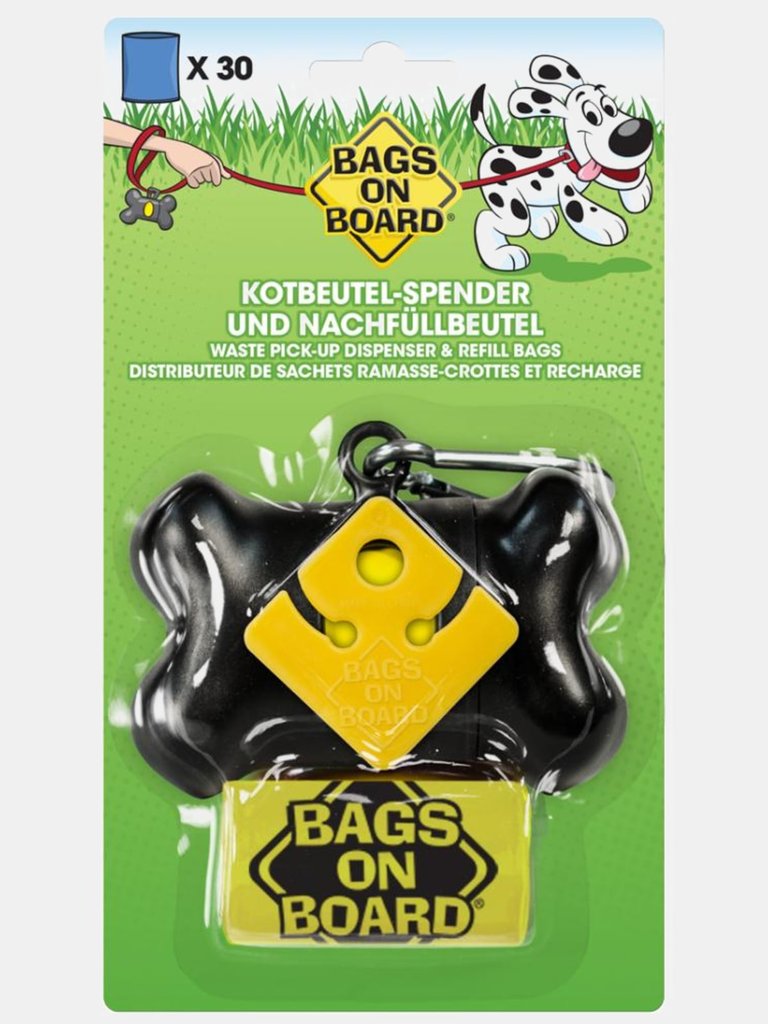 Bags On Board Bone Dog Poop Bag Dispenser (Black) (One Size)