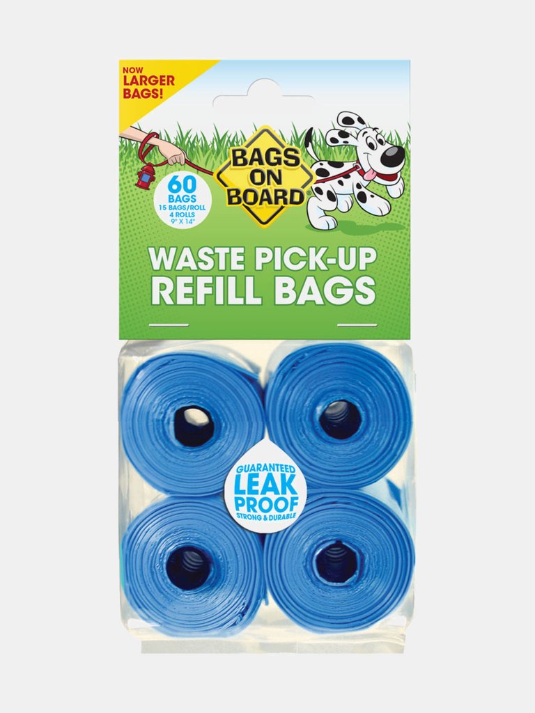 Bags On Board Plastic Dog Poo Bags (Pack Of 4) (Blue) (One Size)