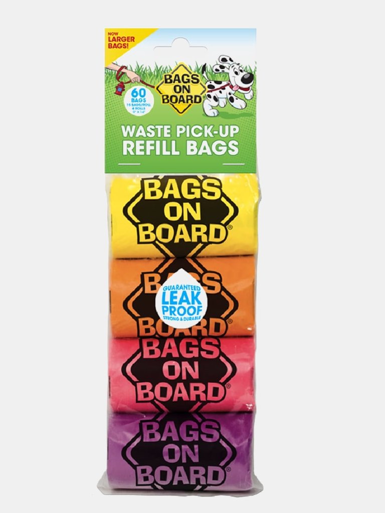 Bags On Board Plastic Dog Poo Bags (Pack Of 4) (Rainbow) (One Size)