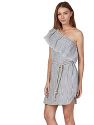 Agadir One Shoulder Dress - Grey