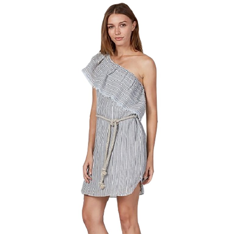 Agadir One Shoulder Dress - Grey