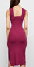 Edith Sculpted Cold Shoulder Ribbed Knit Dress In Ruby