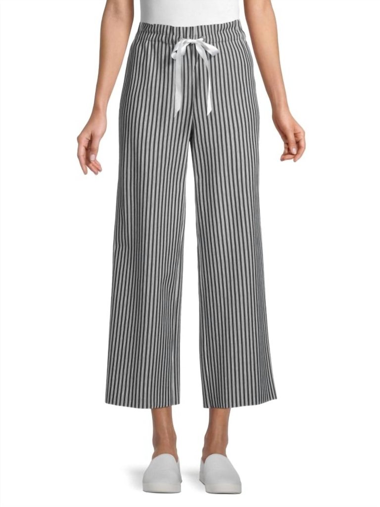 Profiterole Striped Pants In Black Chalk - Black Chalk