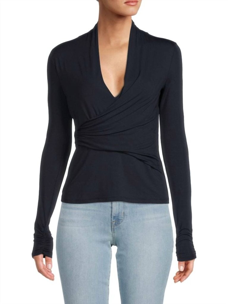 Raimi Long Sleeve Top In Midnight - Midnight