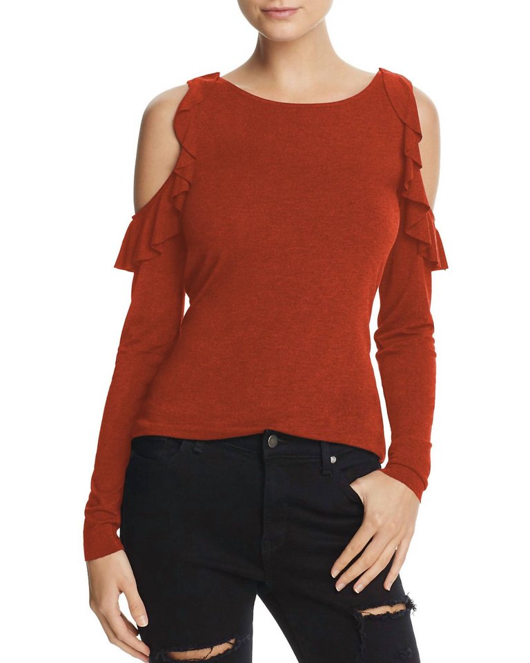 Tinkerbell Long Sleeve Cotton Jersey Top In Rust - Rust