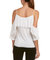 Women Cold Shoulder Spaghetti Strap Layered Top In White