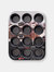 12cup Muffin Pan Cupcake Nonstick Pan, Advanced Collection - Grey