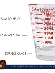 Baker's Secret Glass Durable Thick 1.5oz Measuring 2.44"x2.05"x2.05"
