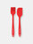 Baker's Secret Silicone Dishwasher Safe Set of 2 Brush Spatula 10.43"x0.47"x3.74" Black - Red