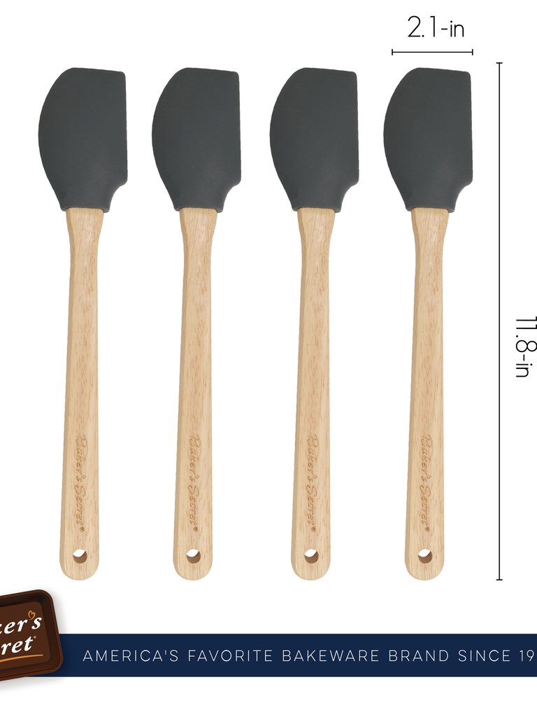 Baker's Secret Silicone Heat Resistant Set of 4 Spatula 12"